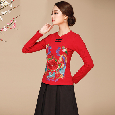 紅色刺繡上衣 中國風(fēng)與云南民族風(fēng)的完美融合